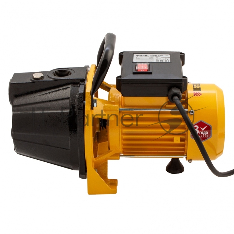 Садовый поверхностный насос GP1100C, 1100 Вт, 4500 л/ч, подъем 46 м, чугун// Denzel