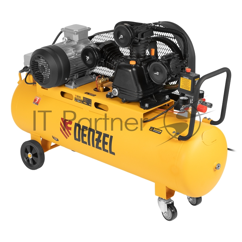 Компрессор воздушный рем. привод BCW3000-T/100, 3,0 кВт, 100 литров, 520 л/мин// Denzel