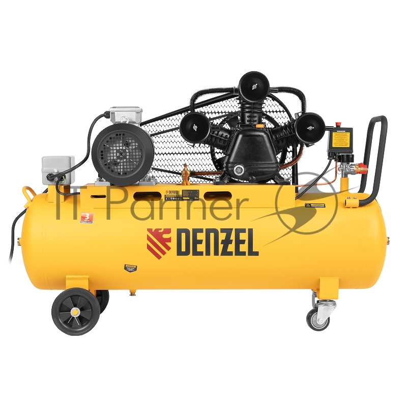 Компрессор воздушный рем. привод BCW3000-T/100, 3,0 кВт, 100 литров, 520 л/мин// Denzel