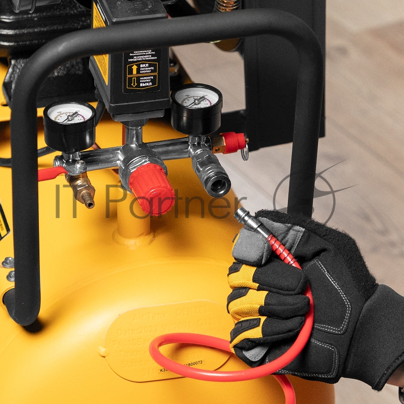 Компрессор воздушный рем. привод BCW3000-T/100, 3,0 кВт, 100 литров, 520 л/мин// Denzel