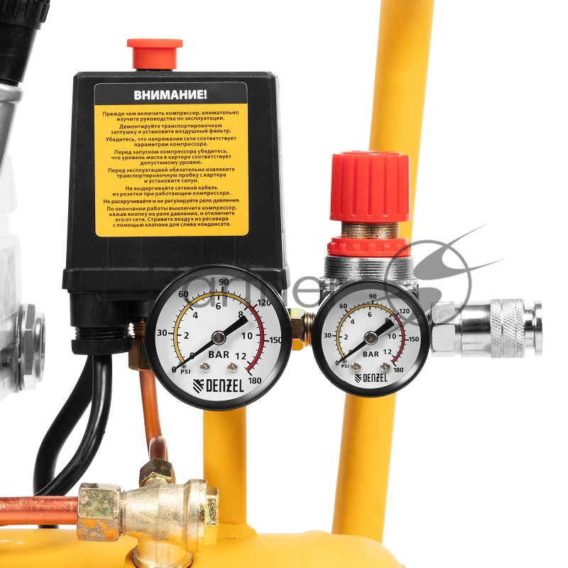 Компрессор воздушный прям. привод DC1500/24, 1,5 кВт, 24 литра, 220 л/мин// Denzel
