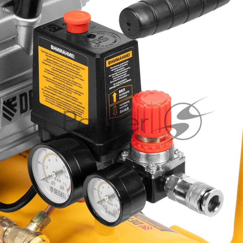 Компрессор воздушный прям. привод DC1500/24, 1,5 кВт, 24 литра, 220 л/мин// Denzel