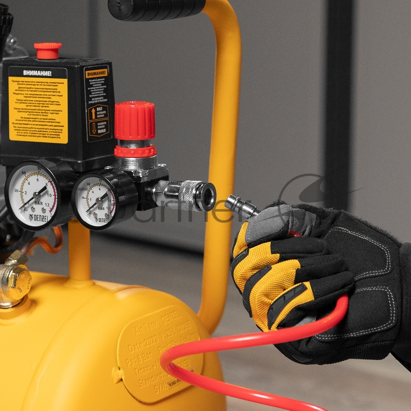 Компрессор воздушный прям. привод DC1500/24, 1,5 кВт, 24 литра, 220 л/мин// Denzel