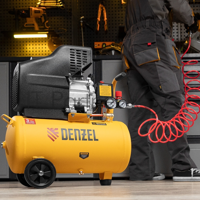 Компрессор воздушный прям. привод DC1500/24, 1,5 кВт, 24 литра, 220 л/мин// Denzel