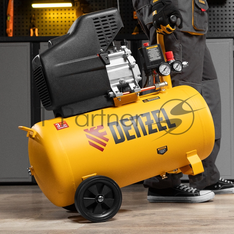 Компрессор воздушный прям. привод DC1500/50, 1,5 кВт, 50 литров, 220 л/мин// Denzel