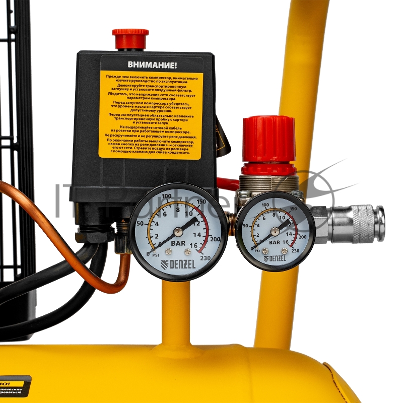 Компрессор воздушный рем. привод BCI2300/100, 2,3 кВт, 100 литров, 400 л/мин// Denzel