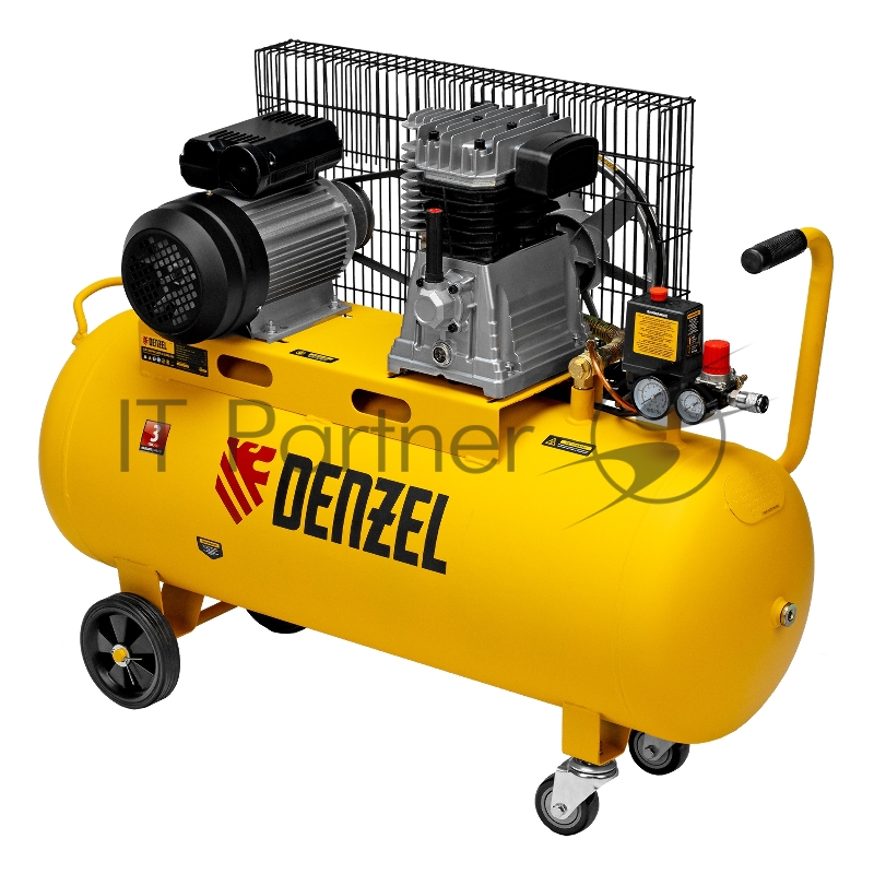 Компрессор воздушный рем. привод BCI2300/100, 2,3 кВт, 100 литров, 400 л/мин// Denzel