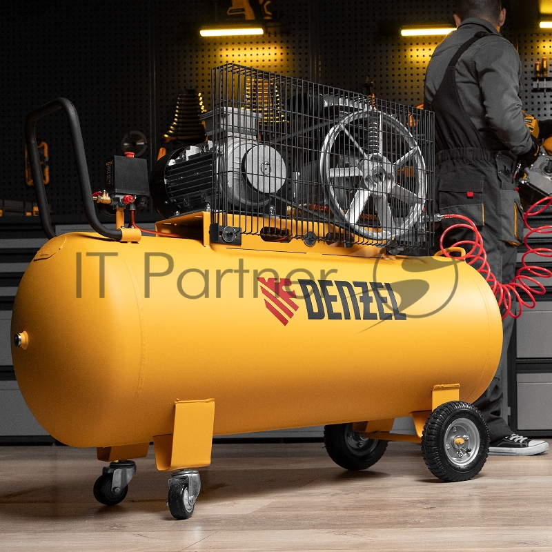 Компрессор воздушный рем. привод BCI3000-T/200, 3,0 кВт, 200 литров, 530 л/мин// Denzel