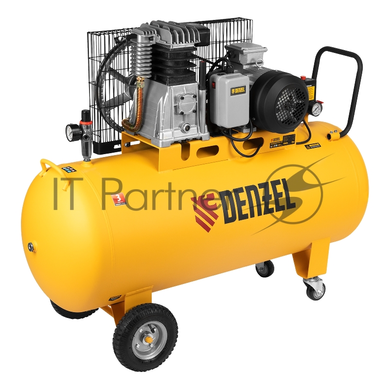 Компрессор воздушный рем. привод BCI3000-T/200, 3,0 кВт, 200 литров, 530 л/мин// Denzel
