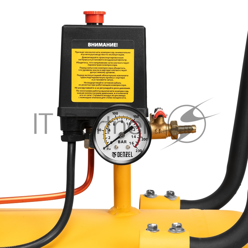 Компрессор воздушный рем. привод BCI3000-T/200, 3,0 кВт, 200 литров, 530 л/мин// Denzel