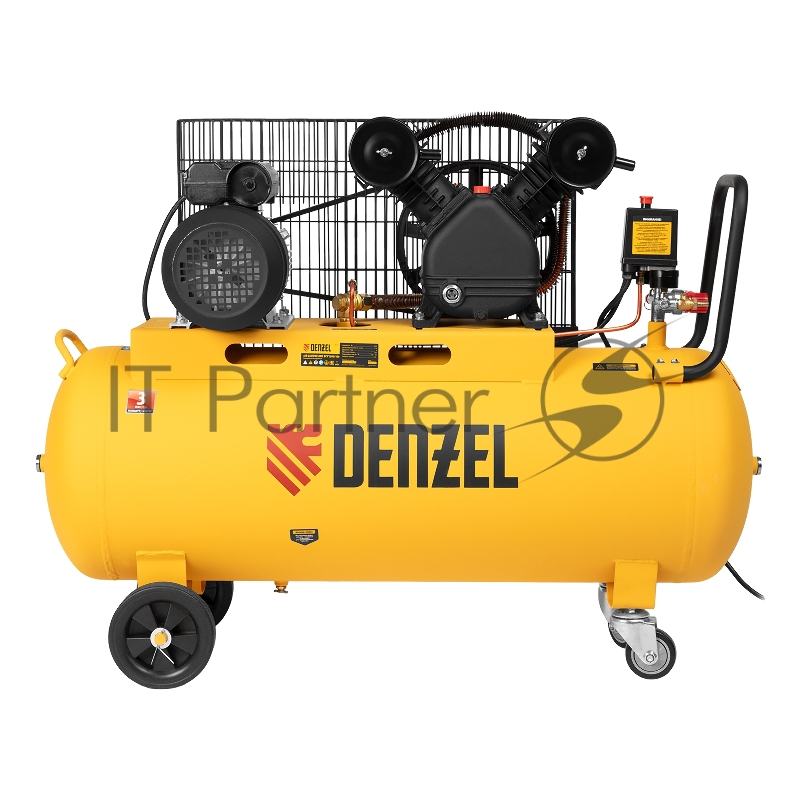Компрессор воздушный рем. привод BCV2200/100, 2,2 кВт, 100 литров, 370 л/мин// Denzel