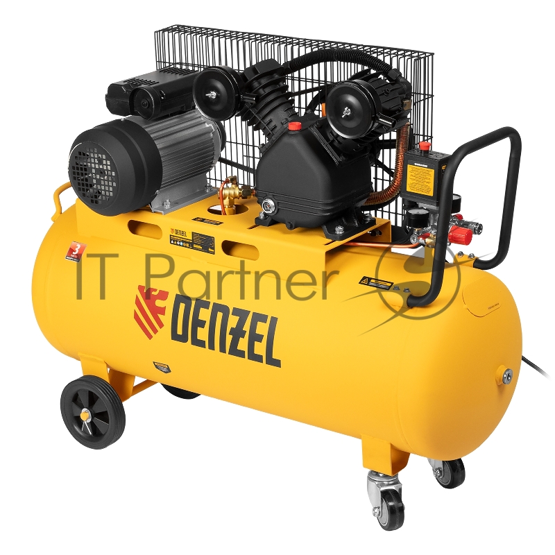 Компрессор воздушный рем. привод BCV2200/100, 2,2 кВт, 100 литров, 370 л/мин// Denzel