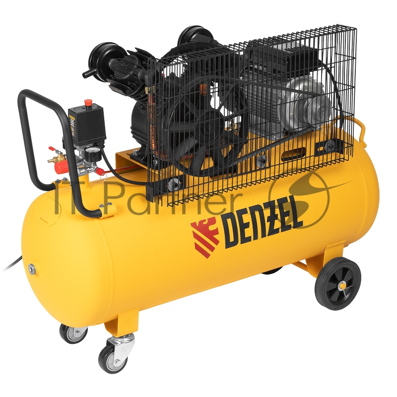 Компрессор воздушный рем. привод BCV2200/100, 2,2 кВт, 100 литров, 370 л/мин// Denzel