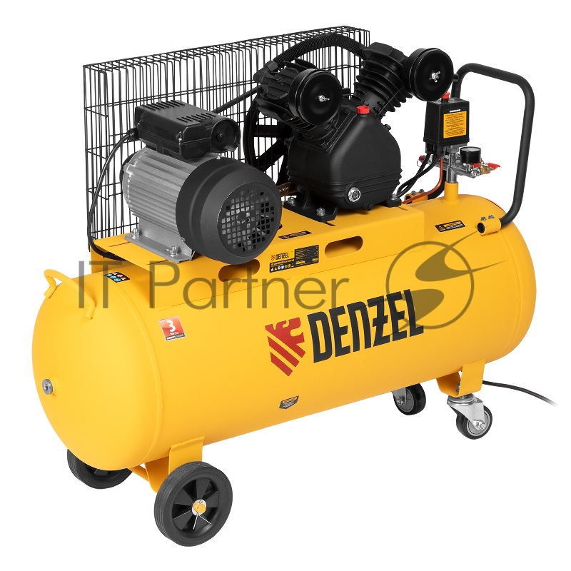 Компрессор воздушный рем. привод BCV2200/100, 2,2 кВт, 100 литров, 370 л/мин// Denzel