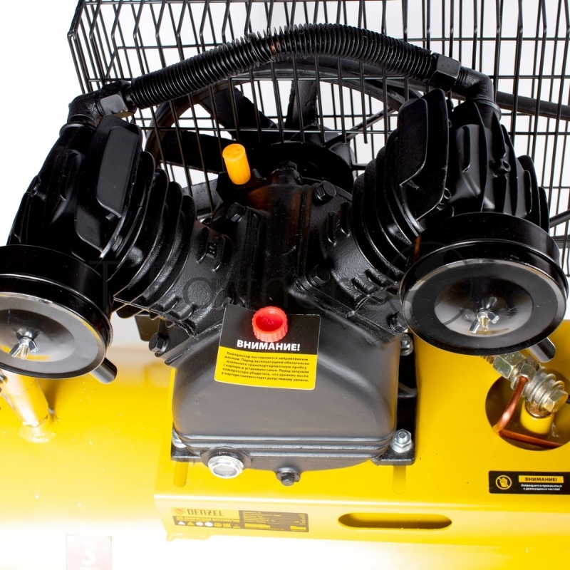 Компрессор воздушный рем. привод BCV2300/100, 2,3 кВт, 100 литров, 440 л/мин// Denzel