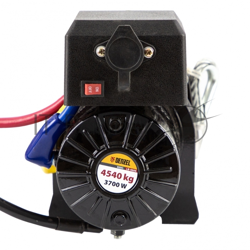 Лебедка автомобильная электрическая LB- 4000, 4,5 т, 3,7 кВт, 12 В// Denzel