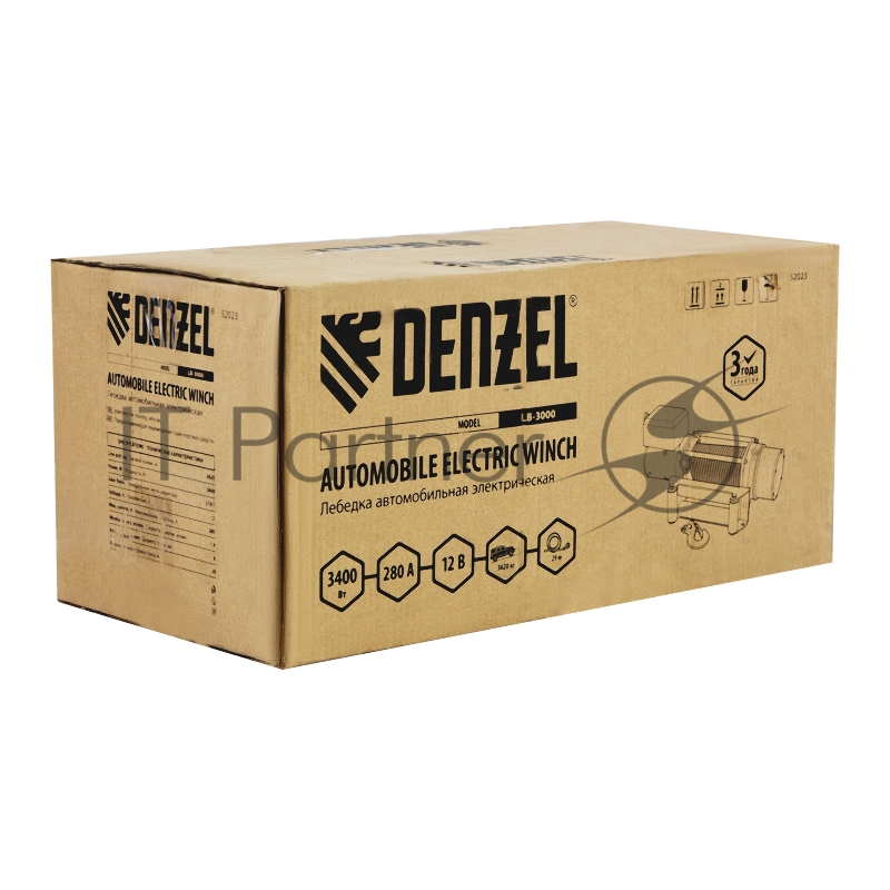 Лебедка автомобильная электрическая LB- 3000, 3,6 т, 3,4 кВт, 12 В// Denzel