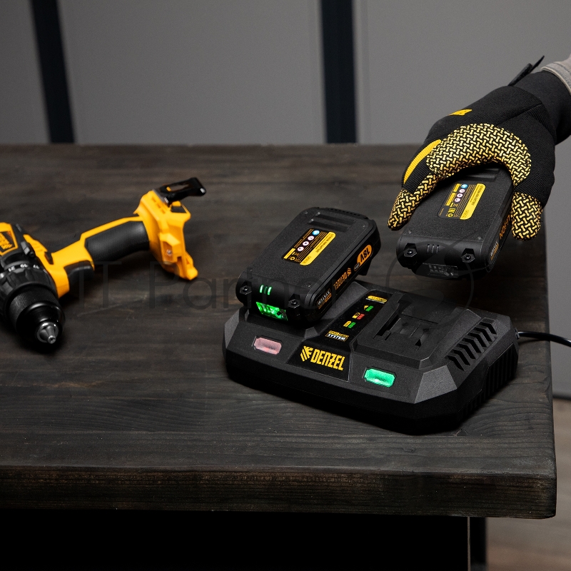 Устройство зарядное для аккумуляторов IBC-18-3.0-2, Li-Ion, 18В, 3,0 А, для двух батарей // Denzel