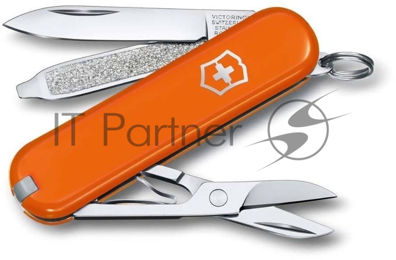 Нож перочинный Victorinox Classic Mango Tango (0.6223.83B1) 58мм 7функц. оранжевый блистер