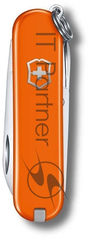 Нож перочинный Victorinox Classic Mango Tango (0.6223.83B1) 58мм 7функц. оранжевый блистер
