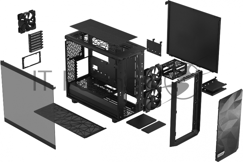 Корпус Fractal Design Meshify 2 Light TG Light Tint черный без БП ATX 5x120mm 4x140mm 2xUSB3.0 audio bott PSU