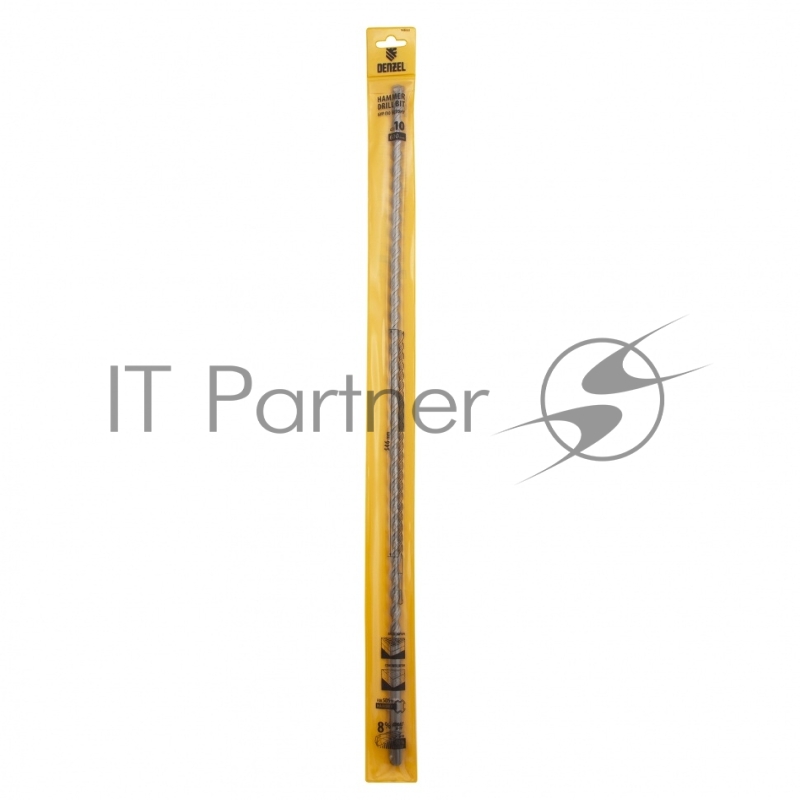 Бур по бетону, двойная спираль, Cobalt W-tip, 10x600 мм, SDS PLUS// Denzel