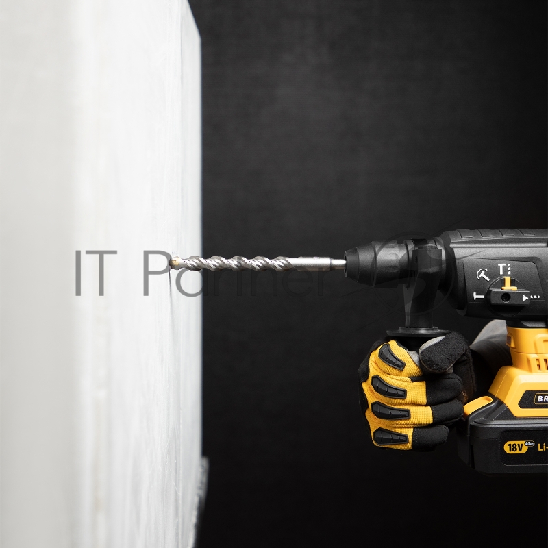 Бур по бетону, двойная спираль, Cobalt W-tip, 12x210 мм, SDS PLUS// Denzel