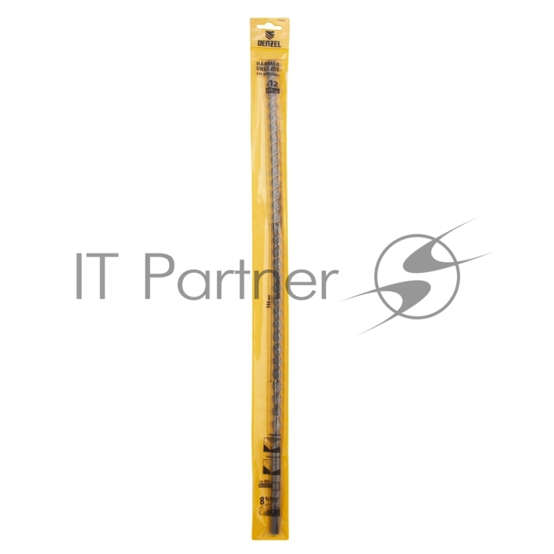 Бур по бетону, двойная спираль, Cobalt W-tip, 12x600 мм, SDS PLUS// Denzel