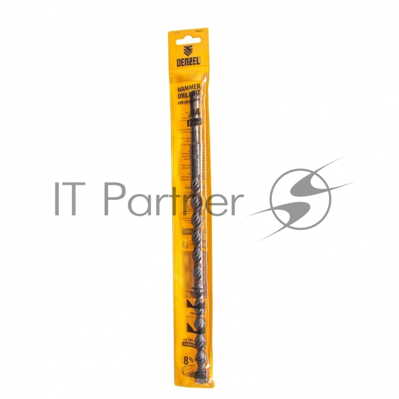 Бур по бетону, двойная спираль, Cobalt W-tip, 14x310 мм, SDS PLUS// Denzel