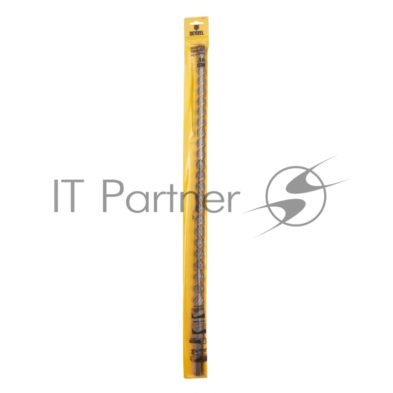 Бур по бетону, двойная спираль, Cobalt W-tip, 16x600 мм, SDS PLUS// Denzel