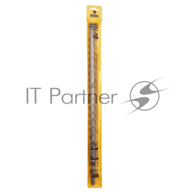 Бур по бетону, двойная спираль, Cobalt W-tip, 18x460 мм, SDS PLUS// Denzel