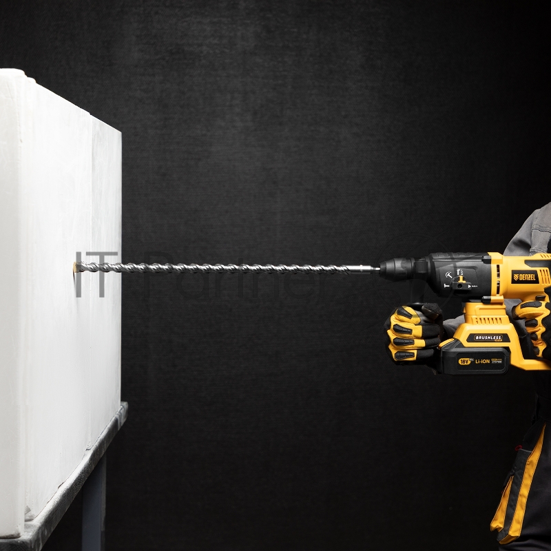 Бур по бетону, двойная спираль, Cobalt W-tip, 18x600 мм, SDS PLUS// Denzel