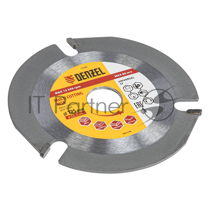 Диск пильный для УШМ, Мультирез, 125 х 22,2 мм// Denzel