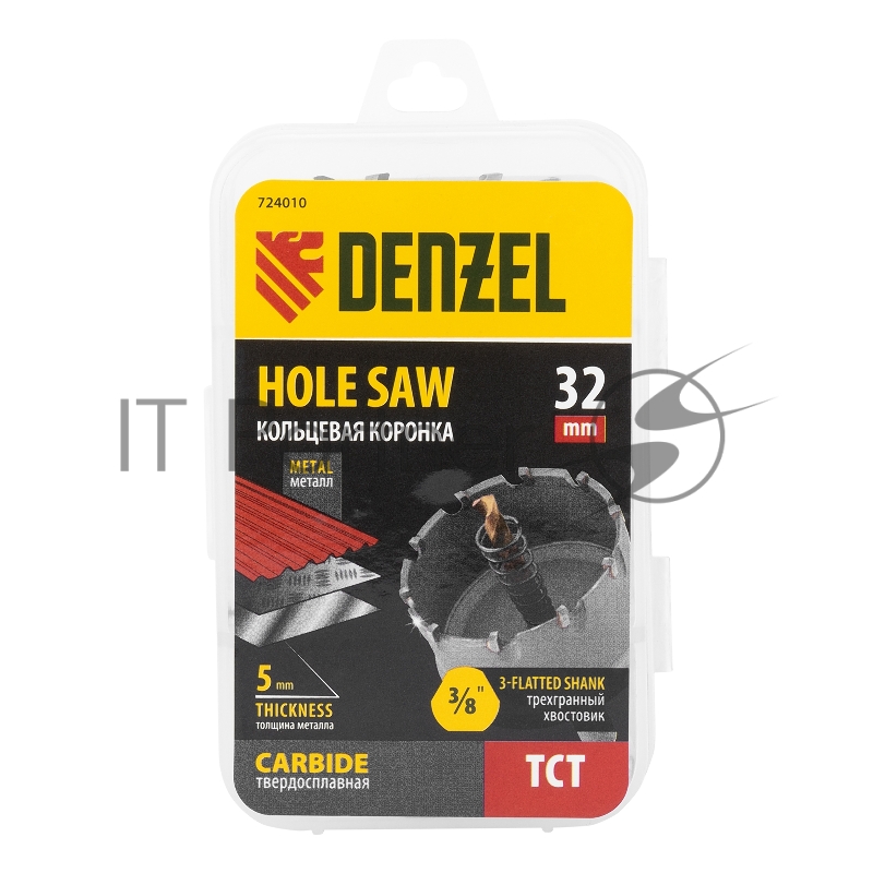 Коронка по металлу твердосплавная, 32 мм //Denzel