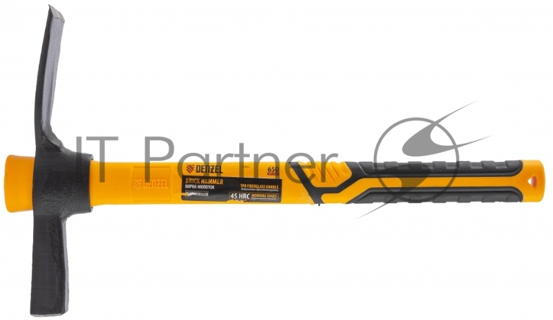 Кирка-молоток 650 г, фибергласовая обрезиненная рукоятка 385 мм// Denzel