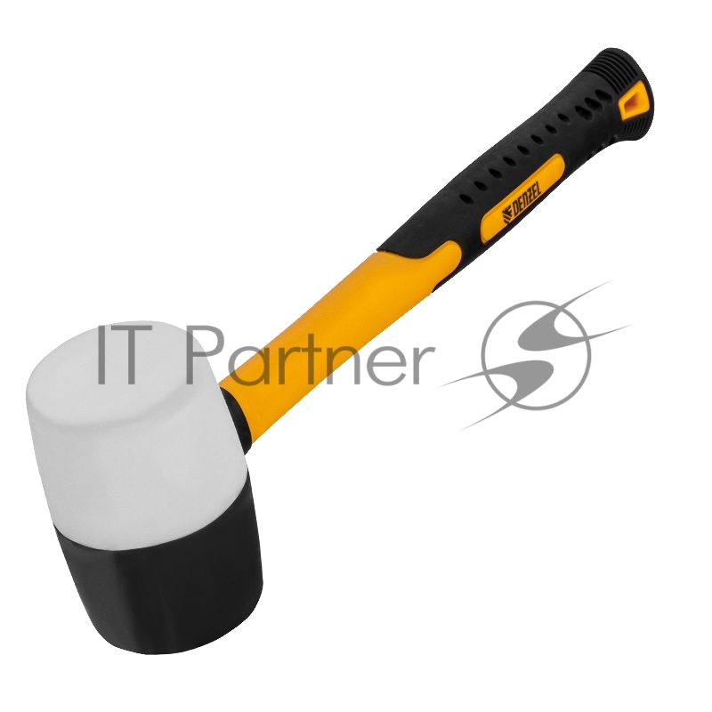 Киянка резиновая, 16 oz, черно-белая резина, фибергласовая рукоятка// Denzel