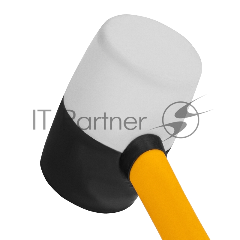 Киянка резиновая, 16 oz, черно-белая резина, фибергласовая рукоятка// Denzel