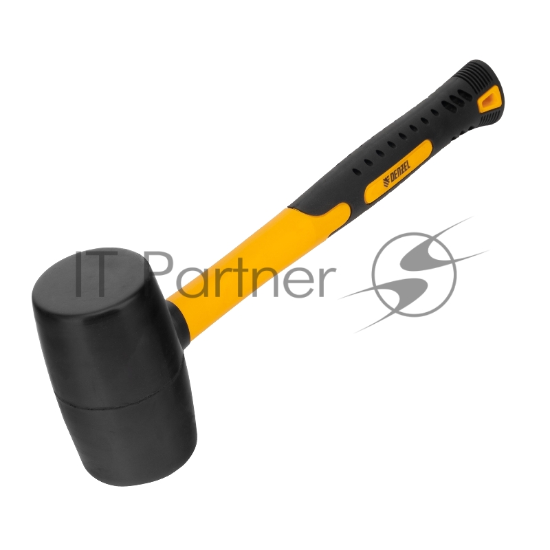 Киянка резиновая, 24 oz, черная резина, фибергласовая рукоятка// Denzel