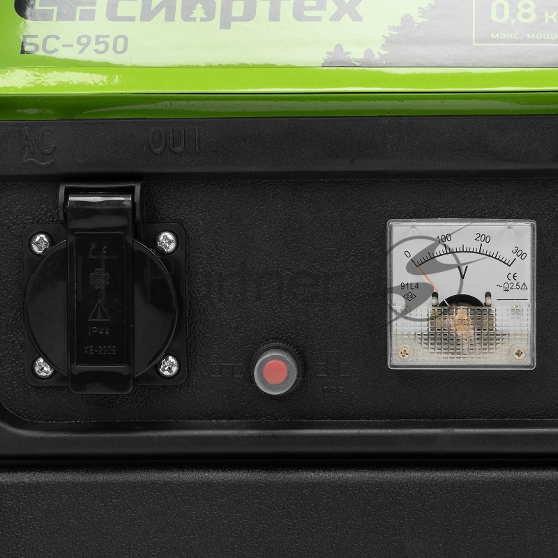 Генератор бензиновый БС-950, 0,8 кВт, 230 В, 2-х такт., 4 л, ручной стартер// Сибртех