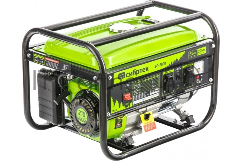 Генератор бензиновый БС-2800, 2,5 кВт, 230В, 4-х такт., 15 л, ручной стартер// Сибртех
