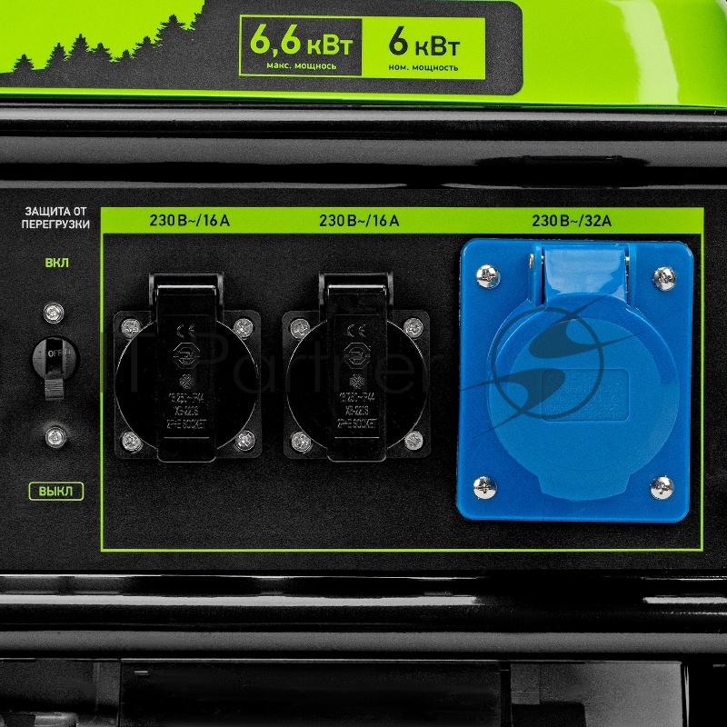 Генератор бензиновый БС-8000, 6,6 кВт, 230В, 4-х такт., 25 л, ручной стартер// Сибртех