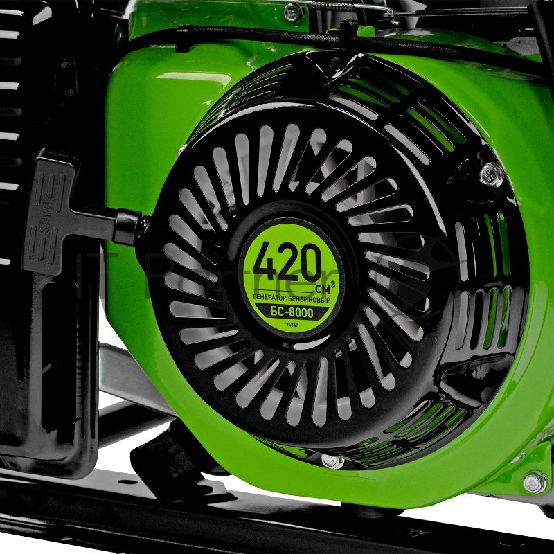 Генератор бензиновый БС-8000, 6,6 кВт, 230В, 4-х такт., 25 л, ручной стартер// Сибртех