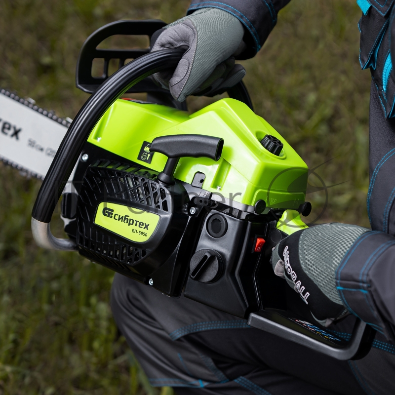 Пила цепная бензиновая БП-5850, 58 см3, шина 50 см, шаг 0,325, паз 1,5 мм, 76 зв// Сибртех
