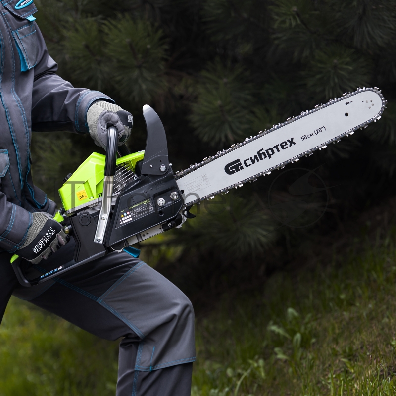 Пила цепная бензиновая БП-5850, 58 см3, шина 50 см, шаг 0,325, паз 1,5 мм, 76 зв// Сибртех