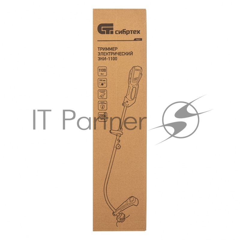 Триммер электрический ЭКИ-1100, 1100 Вт, 350 мм, разборная штанга,катушка// Сибртех
