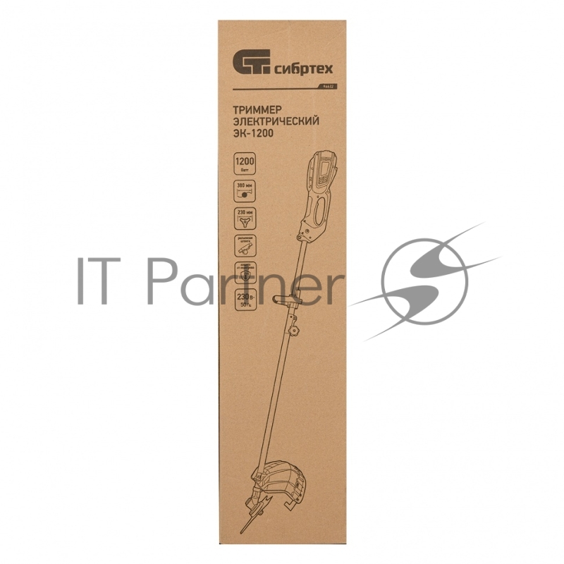 Триммер электрический ЭК-1200, 1200 Вт, 380 мм, разборная штанга,катушка,диск// Сибртех