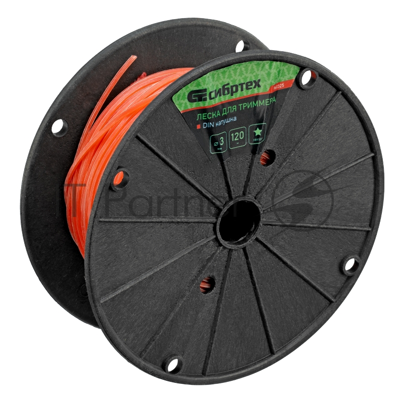 Леска для триммера звезда, на DIN катушке, 3,0 мм х 120 м, Россия// Сибртех