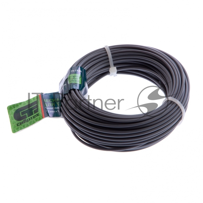 Леска для триммера круглая, армир. алюминием, 2,0 мм х 15 м, Россия// Сибртех