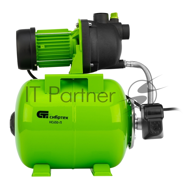 Насосная станция НС650-П, 650 Вт, напор 37 м, 3200 л/ч, ресивер 19 л// Сибртех