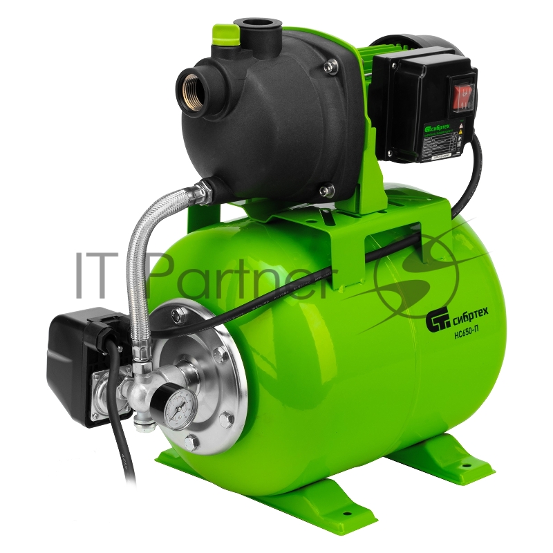 Насосная станция НС650-П, 650 Вт, напор 37 м, 3200 л/ч, ресивер 19 л// Сибртех